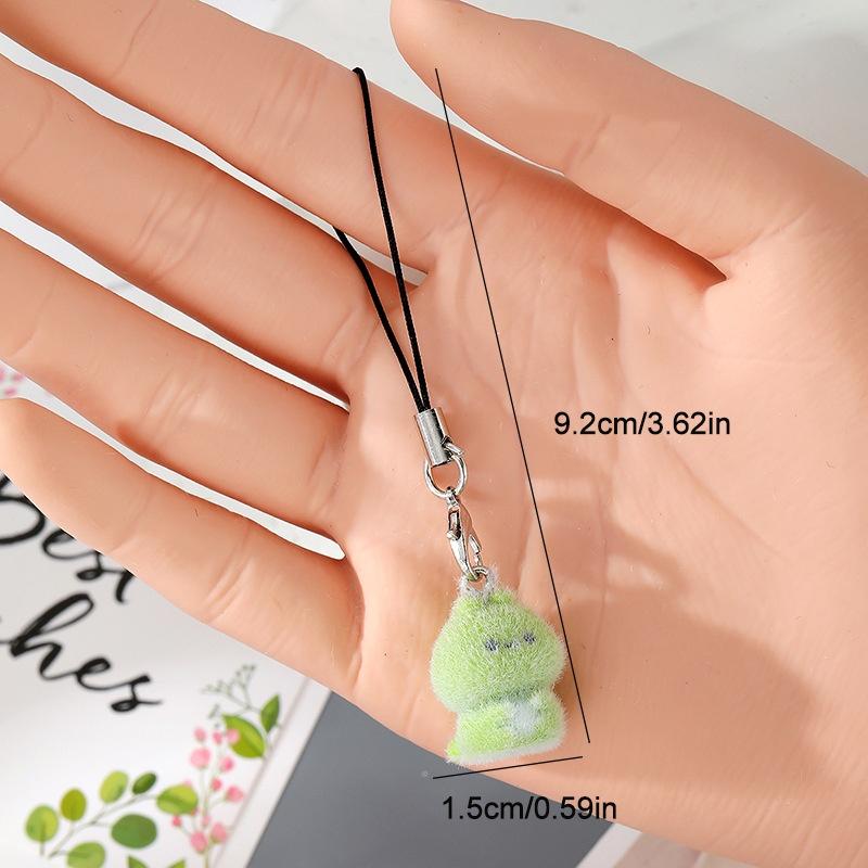 Flocking Penguin Hippopotamus Animal Keychains Phone Lanyard Resin Cute Tiger Beaver Bear Rhinoceros Bag Earphone Case Pendant