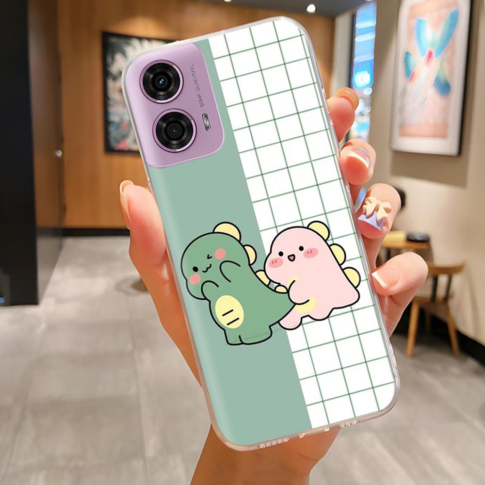 For Moto G24 Phone Case Lovely Panda Patterns Soft TPU Clear Silicone Bumper For Motorola G04 MotoG24 Cover Fundas For Moto E14