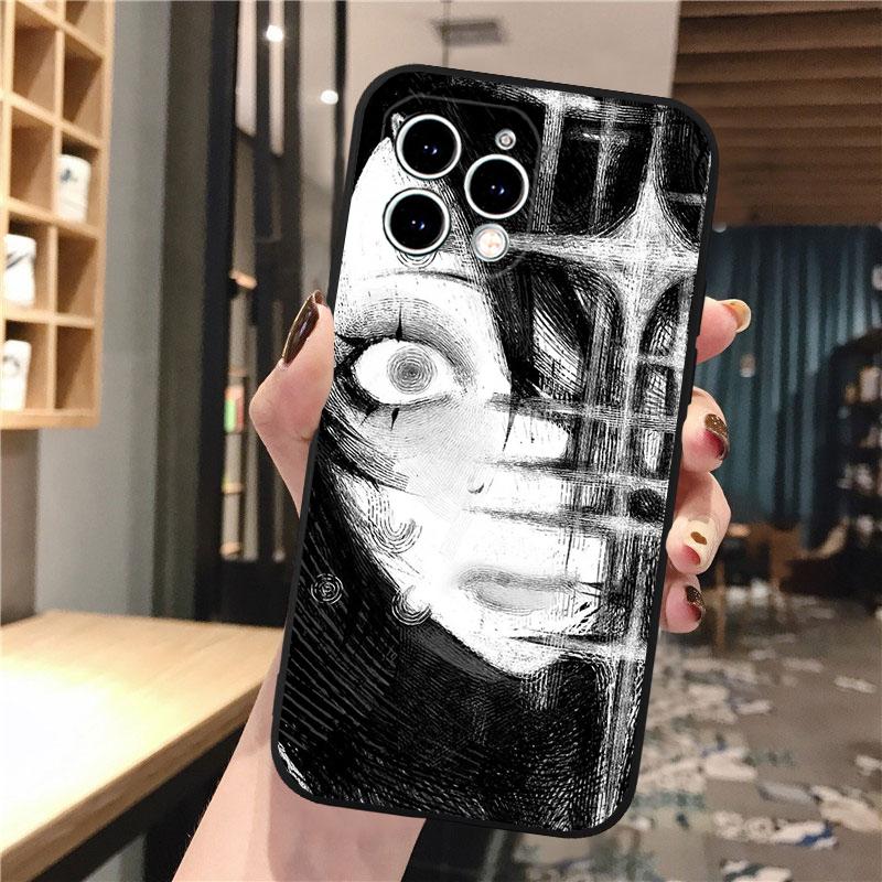Phone Case For iphone 17 Pro Max 17 Pro Air 16 15 14 13 Pro Max 15 16 Pro 15Plus Anime Girl Art Horror Eyes