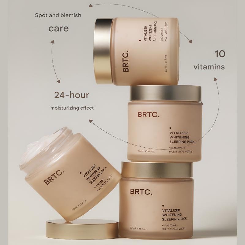 BRTC Vitalizer Whitening Sleeping Pack 100ml Hydrating Night Cream, Moisturizing Sleeping Pack