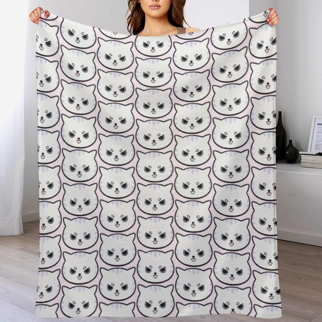Grumpy Monday Kitty Nikury Throw Blanket Warm Plush Fuzzy Blanket for Living Room