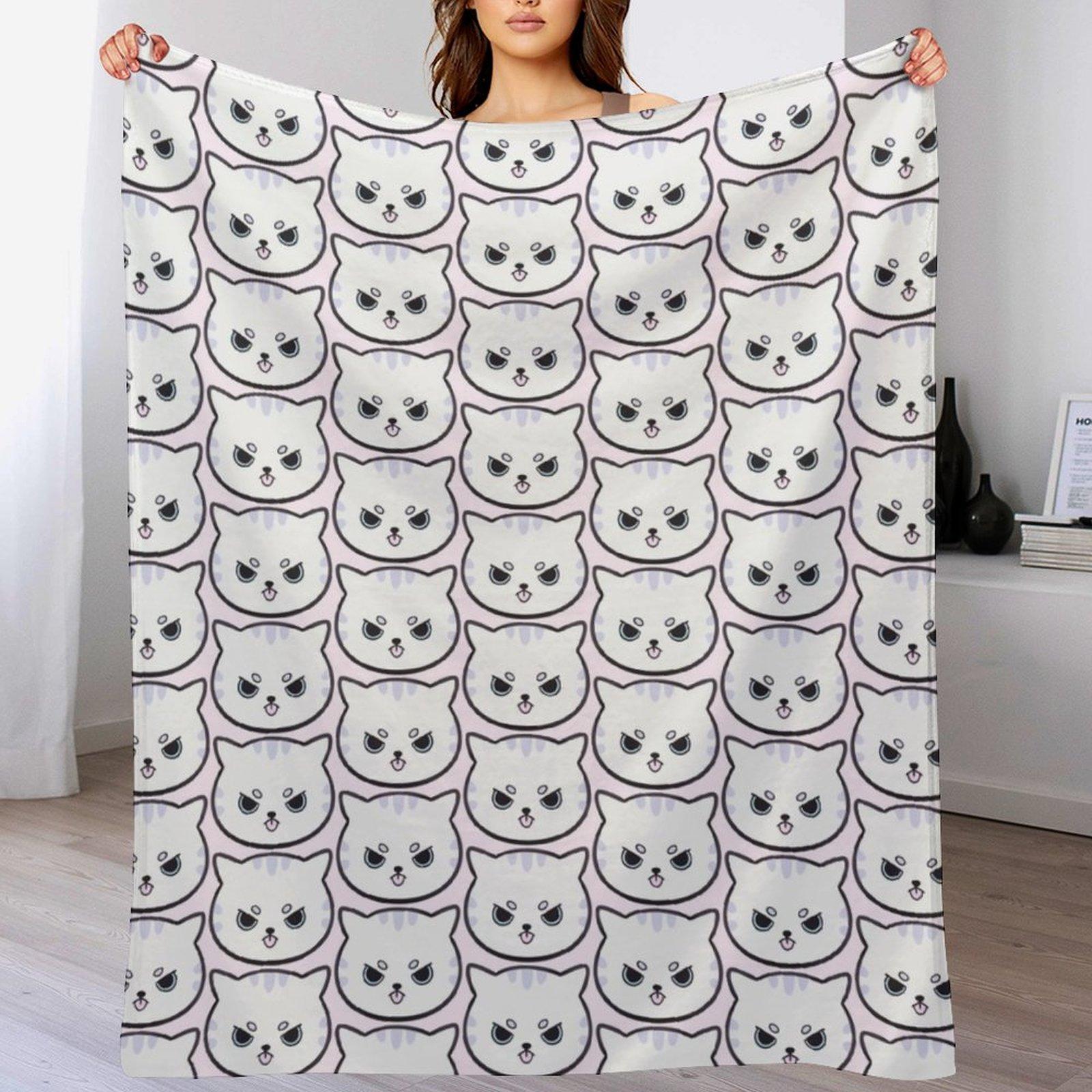 

Grumpy Monday Kitty Nikury Throw Blanket Warm Plush Fuzzy Blanket for Living Room 102x76cm(40x30in)