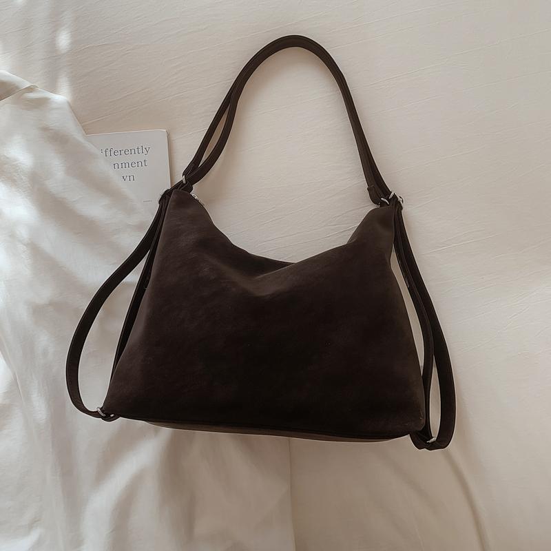 Slouchy Shoulder Bag with Front Pouch Large Capacity Everyday Fashion Tote Bag
