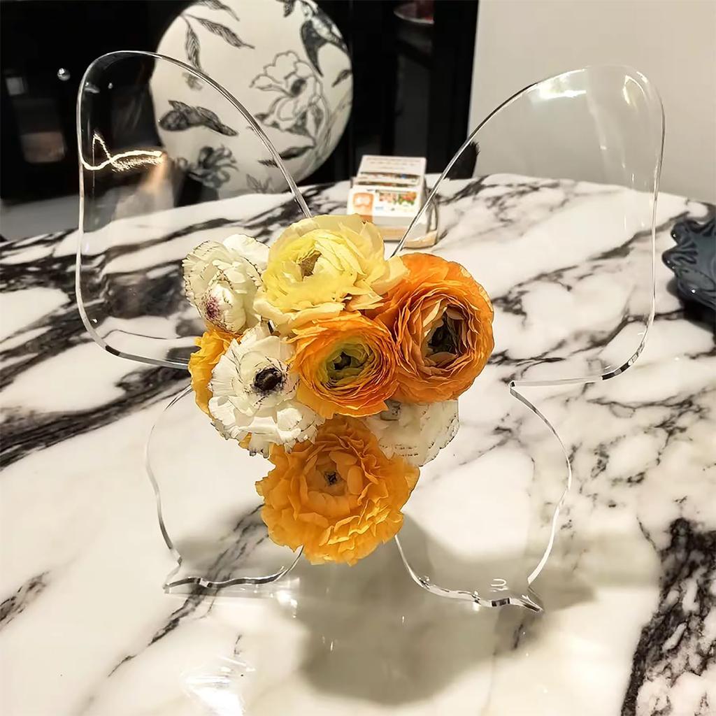 Creative Clear Butterfly Frame Vase Minimalist Decorative Vase Holder for Wedding Home Table Bookshelf Unique Gift for Women