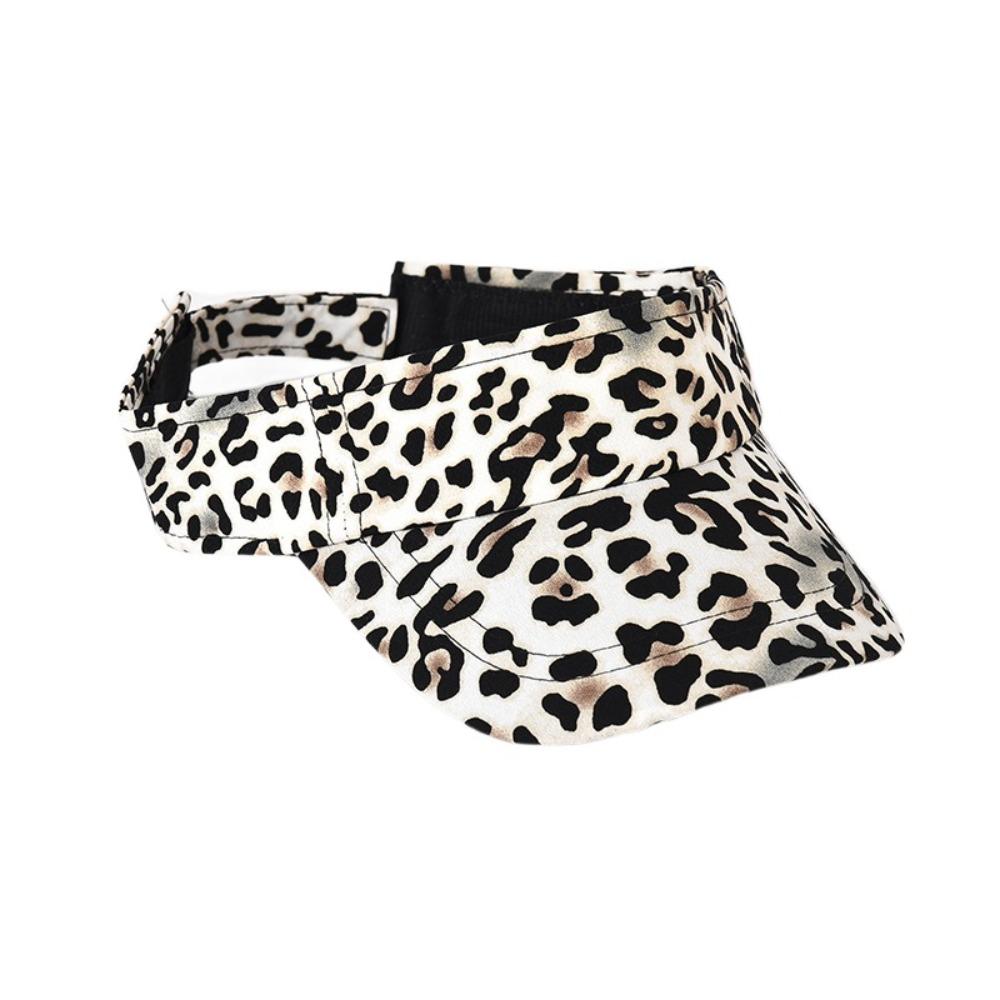 Empty Top Leopard Print Sun Hat Anti-UV Women Sunshade Hat Adjustable Sun Protection Hat  Ladies