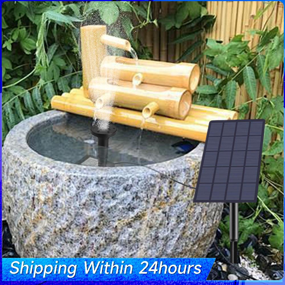 2.5W 5V Solar Water Fountain Brushless Motor Solar Power Panel Water Pump Different Nozzles Solar Pond Pump for Fish Tank
