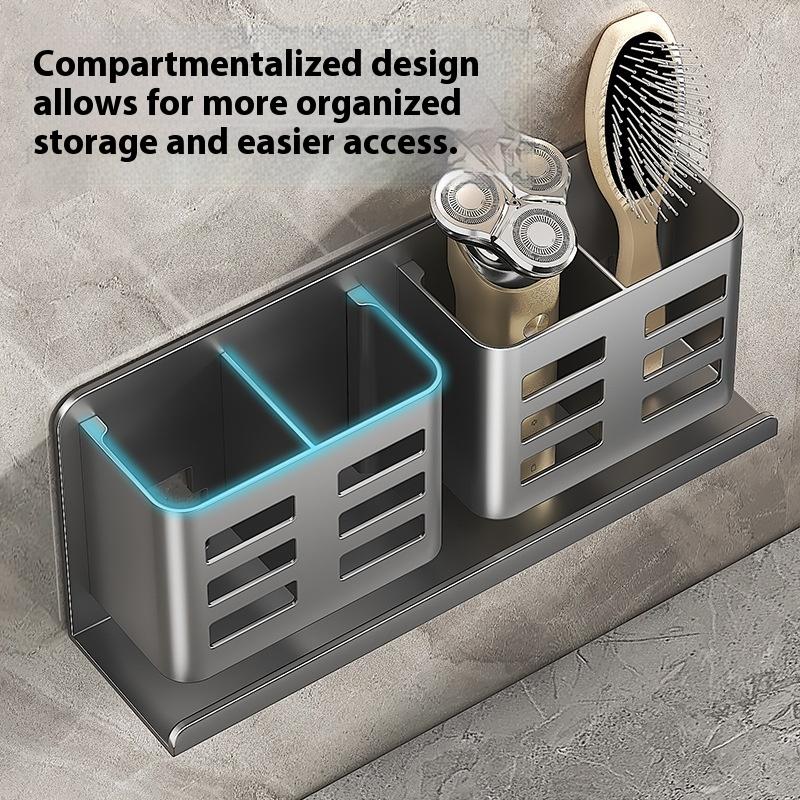 Stable Rust Prevention Shaver Storage Rack Shower Wall Mounted Toothbrush Holder Ventilation No-drill Bathroom Storage Rack