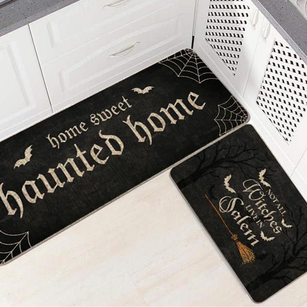 Halloween Front Door Mat Non-Slip Kitchen Door Rug Funny Halloween Floor Mat for Entryway Porch Bathroom Kitchen Shower
