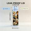1PC Holy Family Mary Joseph Baby Jesus 750ml Color Plastic Sports Water Bottle Leakproof Flip Straw Lid Suitable for Sports Office Home Use