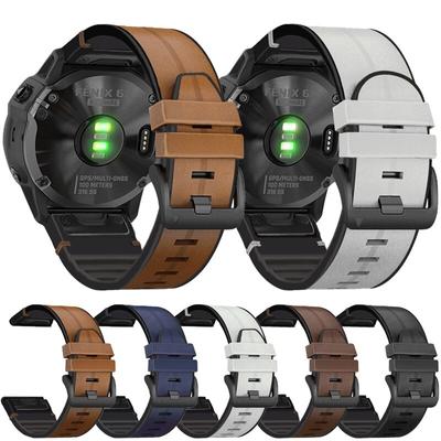 22mm 26mm Leather Watchband for Garmin Fenix 7x 7 5 5X Plus 6 6X Pro 3 3 HR Epix Quatix 5 6 Smart Watch Quick Wristband Strap New Bracelet Belt