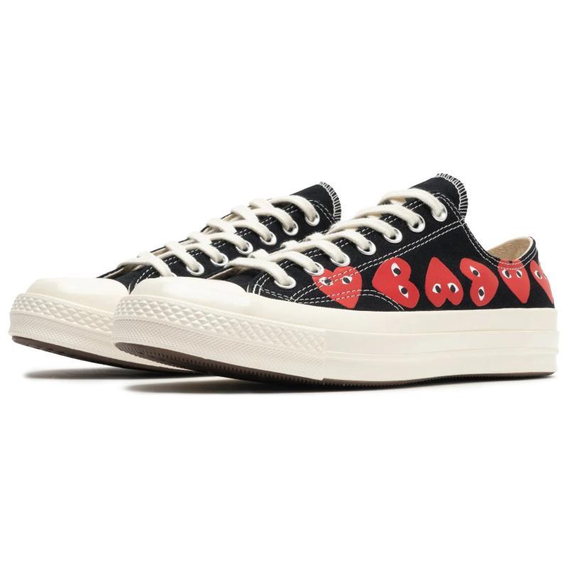 CDG Play X Converse Chuck 70 Lace-up Non-slip Durable Low-top Sneakers Unisex Black White Red