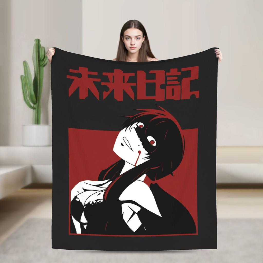 Mirai Nikki Gasai Yuno Super Soft Blankets Plush Throw Blanket Street Trend Couch Chair Flannel Bedspread Sofa Bed Cover