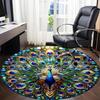 1pc Peacock Feather Mandala Chair Carpet for Office, Soft Comfortable Mat For Office, Living Room, Bedroom, Machine Washable Carpet Yy251112137