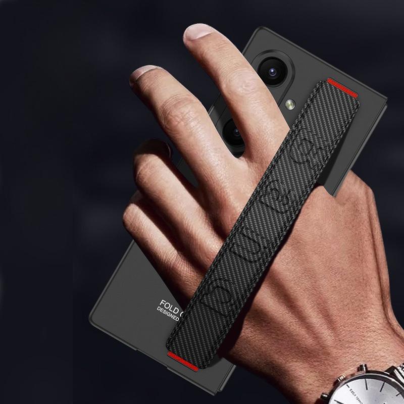 Samsung Mobile Phone Case Fine Hole Case Film Integrated Z Fold8Ultra Elastic Wristband Anti-drop Protective Cover Cross-border