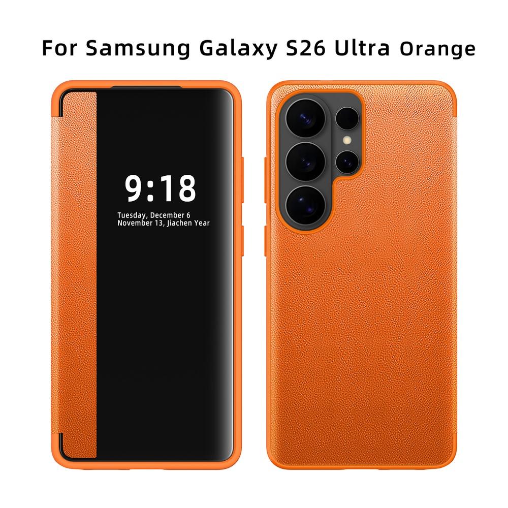 Flip Cover Smart Screen Protector Leather Case For For Samsung S26 Ultra S25 S24 Plus S23 S22 S21 FE Shockproof Soft Silicone Cover