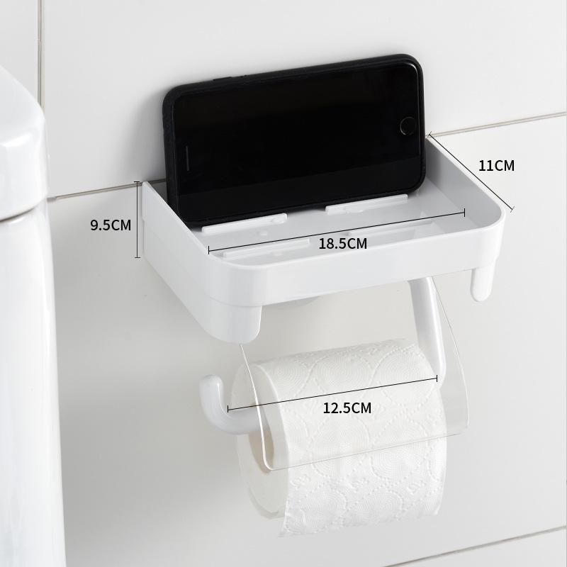 Kekewu Multifunctional Toilet Paper Holder with No-Punch Traceless Sticker