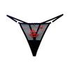 Sexy Plaid Perspective Thong Women's Hot Hollowed-out Embroidered Love Diamond Jewelry Beautiful Buttocks Low Waist Thin Belt Seduction Panties