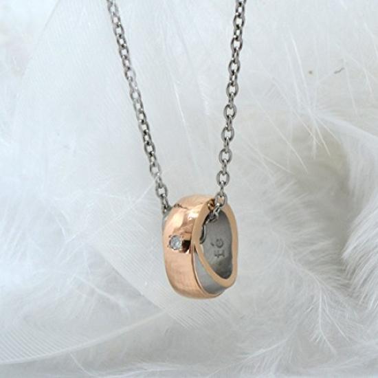 phiten Fefe Titanium Necklace Phiten SIMPLE CROSS Pink Gold Ladies 30 set and Kotobuki Jewelry Polishing [Fefe] fe-fe [Set] 2-piece (necklace Cloth)