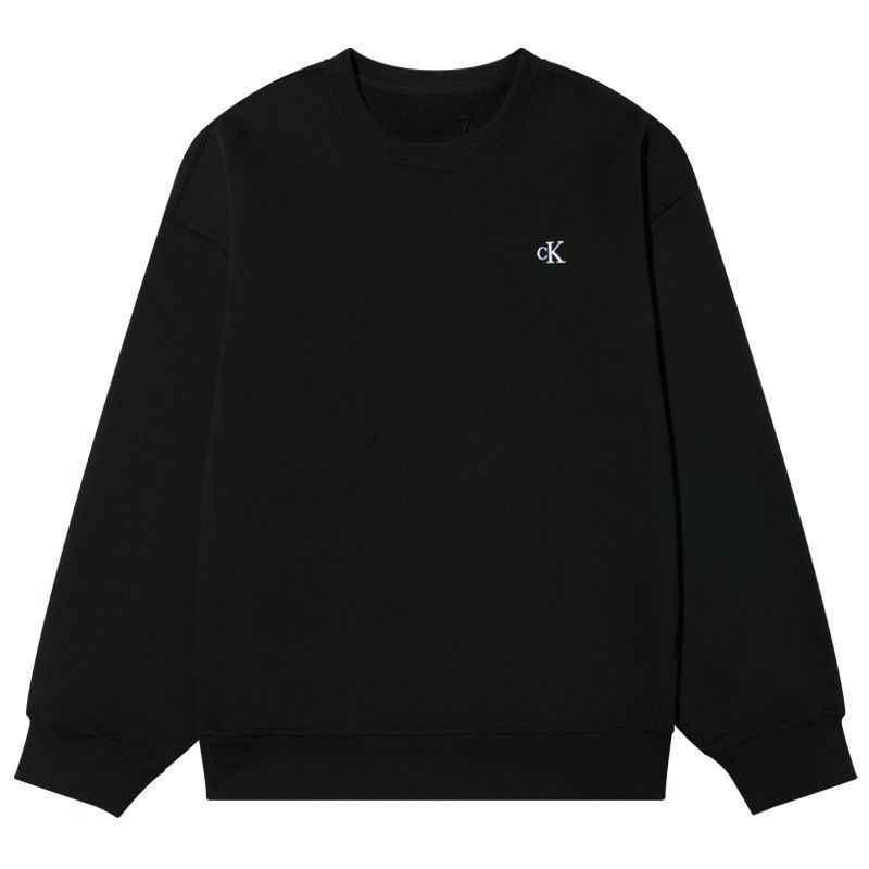 

Calvin Klein Вышитый логотип с буквами Повседневный круглый вырез Удобный универсальный свитшот с длинным рукавом Унисекс свитшот Черный J326817 XL