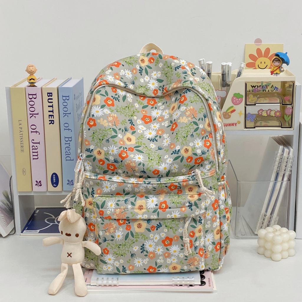 Schoolbag floral Mori schoolbag female Korean version junior high school student large capacity backpack versatile college student versatile travel
