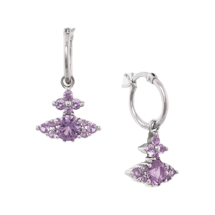 

Vivienne Westwood Ball Shape Pattern Design Earrings Women earrings Purple 6202017R Basic Packaging-Dust Bag+Box