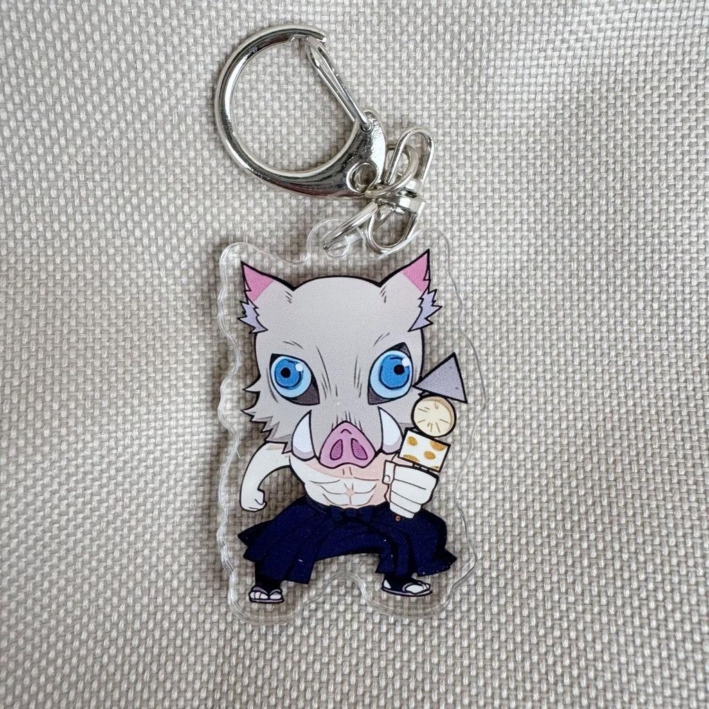 Anime Demon Slayer Figure Tanjirou Kamado Nezuko Tomioka Giyuu Kimetsu No Yaiba Cartoon Acrylic Keychain Pendant Key Ring Lovely Gifts