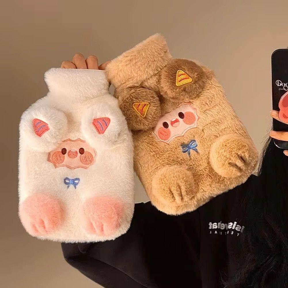 Lamb Pattern Hot Water Bottles Cartoon Hand Warmers Soft Warm Water Bag  Belly
