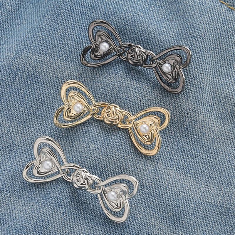 Pantaloni Fustă Strânge Talia Broșe Blugi Inimă Ajustabil Clip de Talie Cataramă Nu Este Necesară Coaserea Nasture de Blugi Accesorii de Îmbrăcăminte
