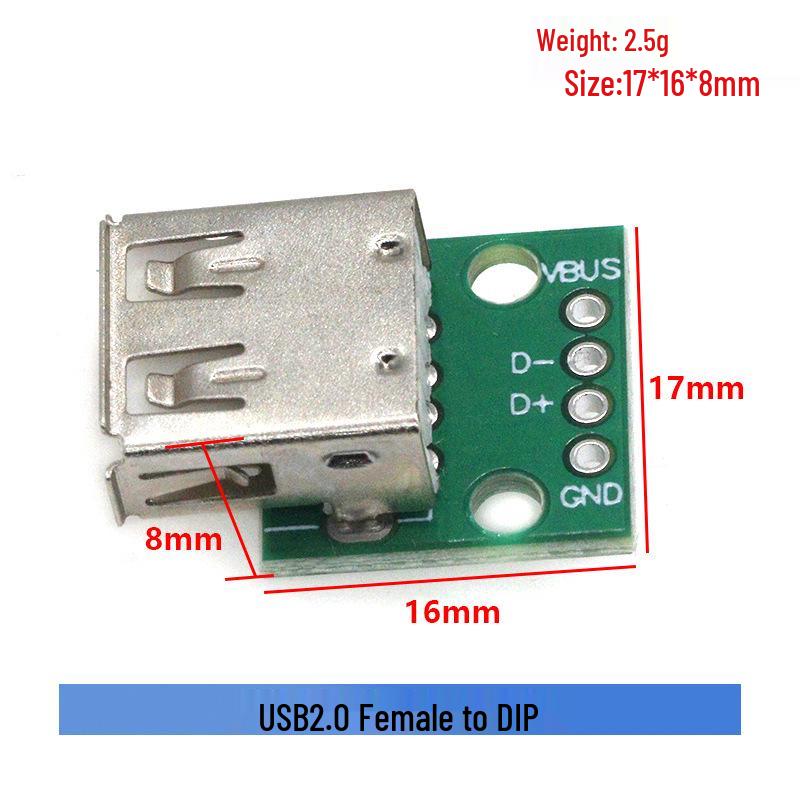 

USB 2.0 Female to 4-Pin Male Micro USB Adapter Board