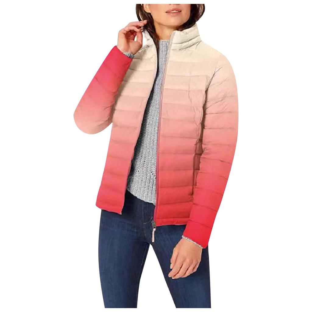 Dámský ležérní stojací lehký kabát s krátkým knoflíkem, kapsou dolů bundy kabát