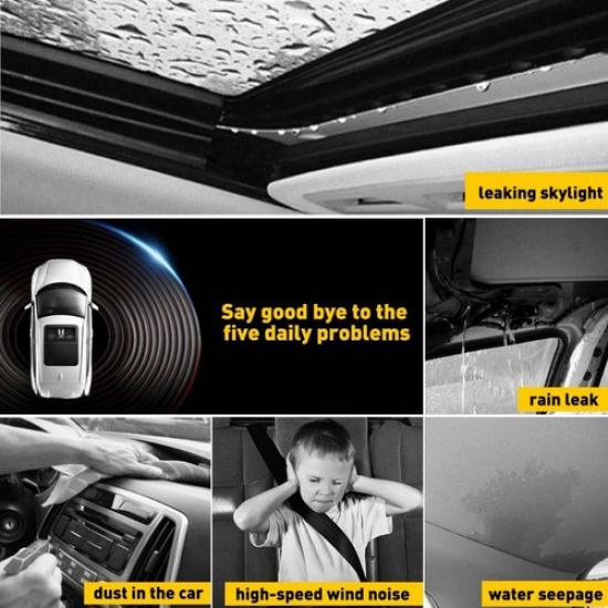 10FT Car Door Rubber Edge Trim Guard Molding Seal Strip Scratch Protect Sunroof