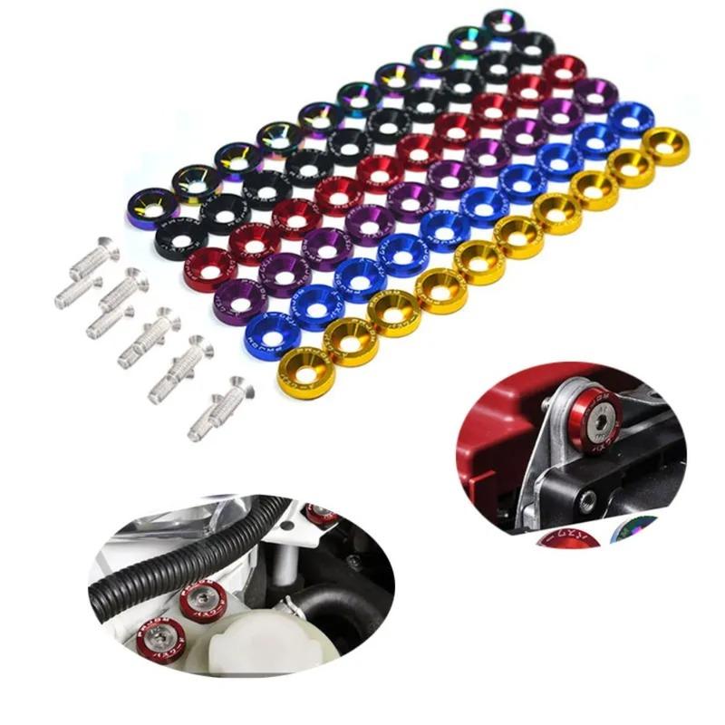 Universal M6 Aluminum Fender Screw Washers Bolts JDM for Automobile Fender Headlight Bumper Car Modified Fasteners Car-styling