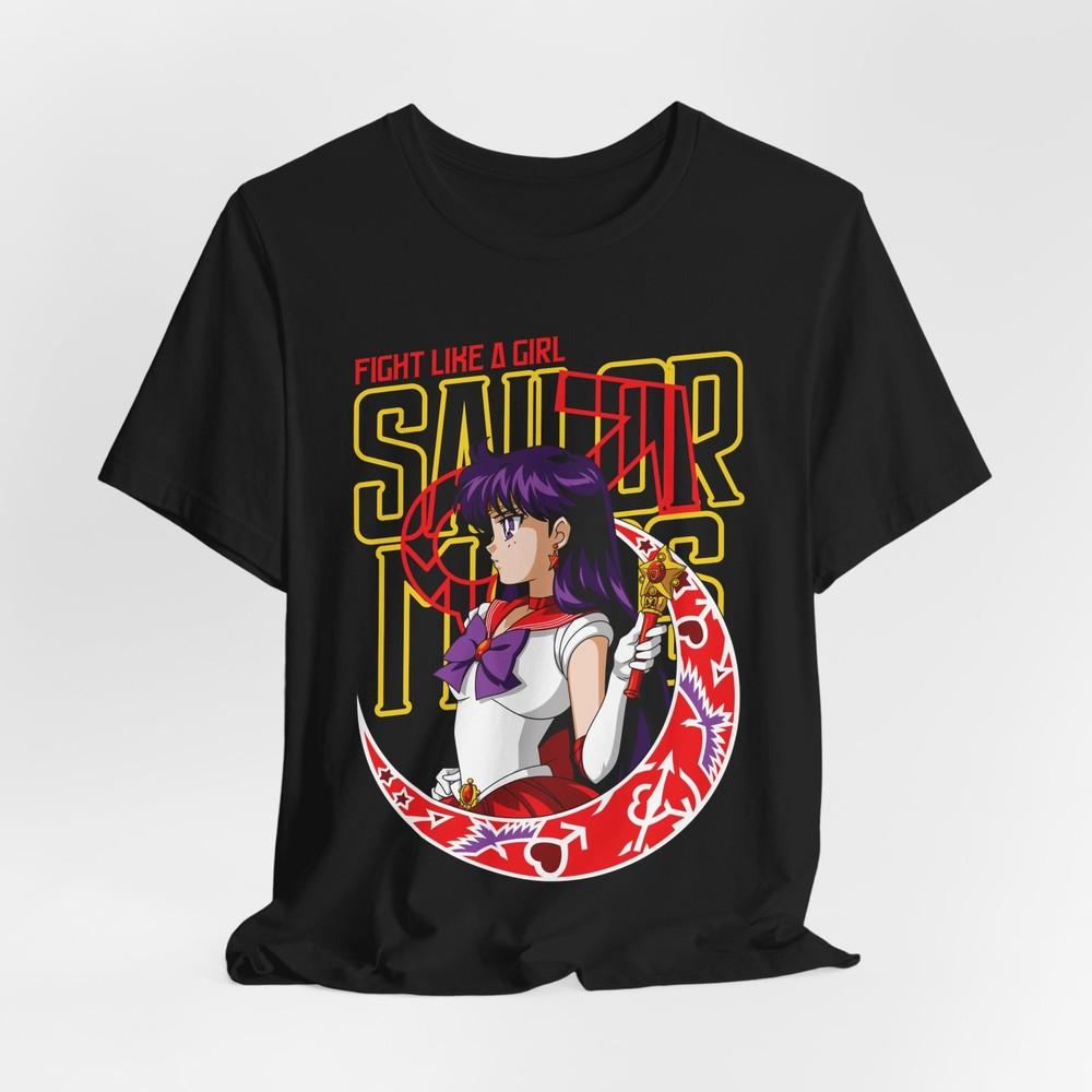 Sailor Mars Illustration T-Shirt | "Fight Like a Girl" Anime Design