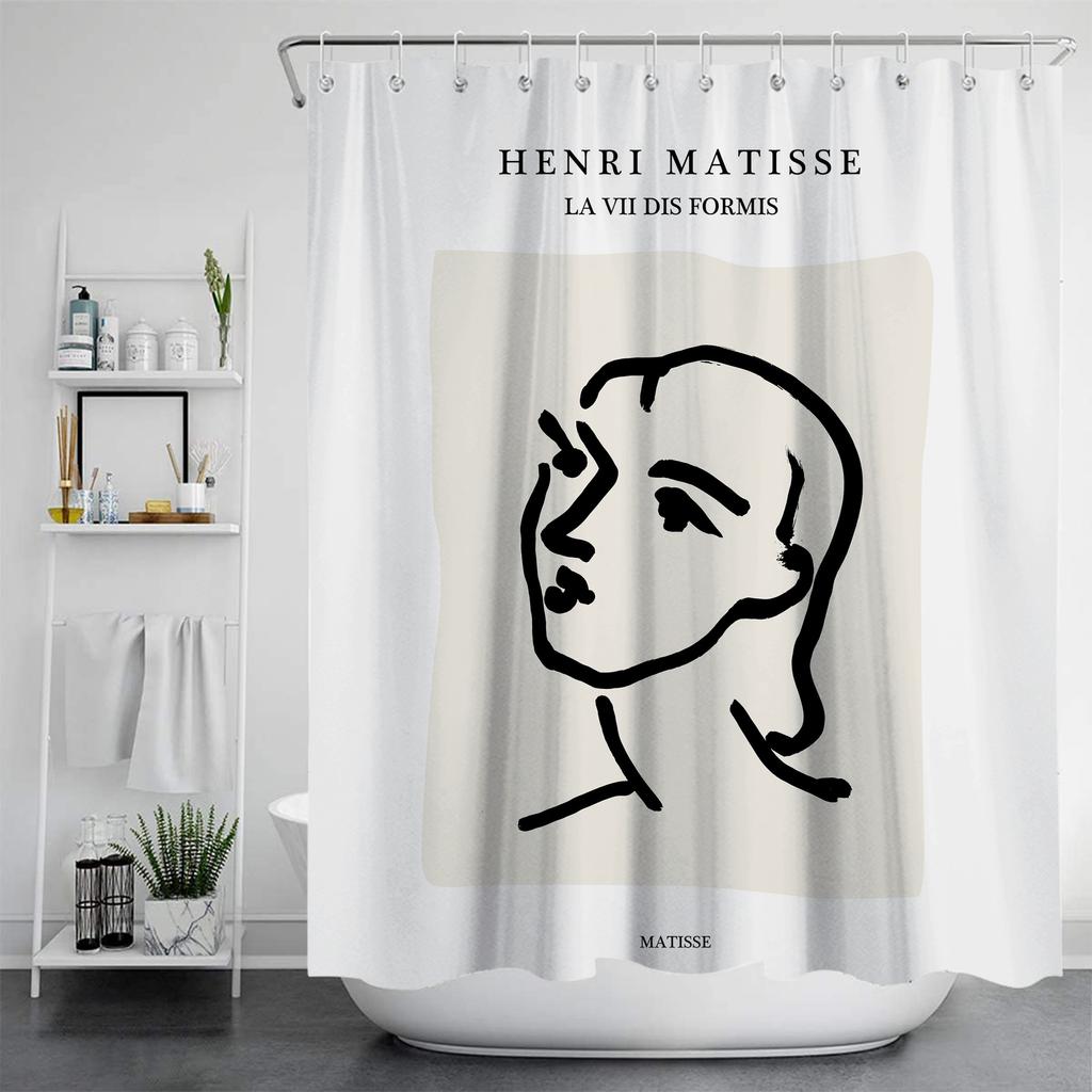 Famous Painting Waterproof And Mildew Proof Shower Curtainnordic Style Shower Curtain Set Hook Home Decoration Bathroom Curtains