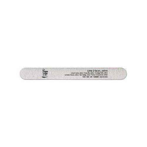 Peggy Sage Zebra 80/80 Grit Reversible Nail File - Professional Quality, Straight Shape, 1 Piece
