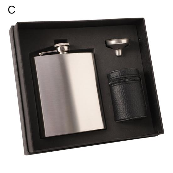 

1 Set Shock-proof Hip Flask Good Sealing Capacity Portable 7oz Whiskey Liquor Pocket C
