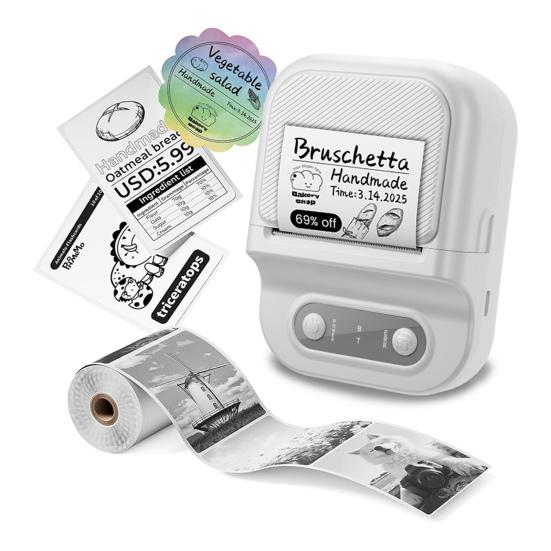 Label Maker Machine Portable Thermal Label Printer Bluetooth-compatible Mini Label Printer with Tape for Small Business Home School Barcode Address