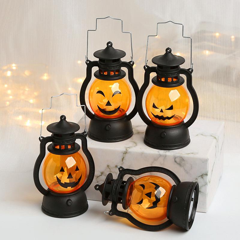 Halloween Led Pumpkin Lantern Lights Hanging Retro Ghost Lamp Halloween Party Home Table Decorations Bar Haunted Horror Props