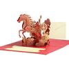 2026 Chinese New Year Retro Metallic Red Gold Foil Greeting Card Year Of The Horse 3D Greeting Card Gold Foil Festival Gift Card