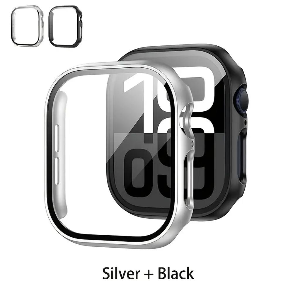 Screen Protector For Apple Watch Case 10 9 8 7 6 5 4 SE 46mm 42mm 45mm 44mm 41mm 40mm Tempered Glass PC Bumper Cover Protectives
