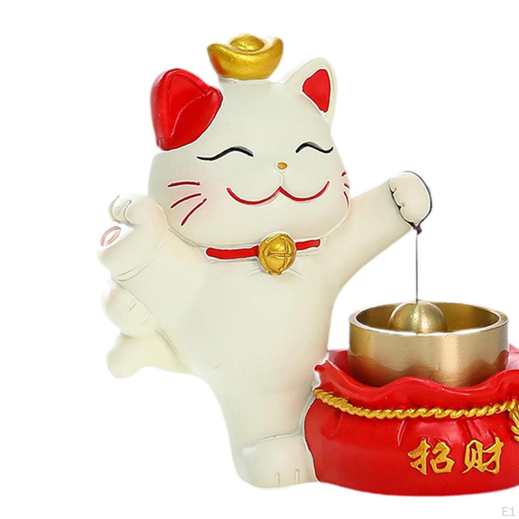 Lucky Cat Door Bell Chime Cute Doorbell Hanging Ornament for Business Entrance Coffee Shop Simple