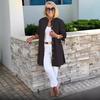 Chemise de bureau pour femme à manches longues Cardigan en coton Boutonnage simple Revers Mode Printemps Automne Professionnel Femme