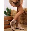Fringe Boots Women's Winter 2025 New Plus-size British-style Thick-heeled V-mouth Booties