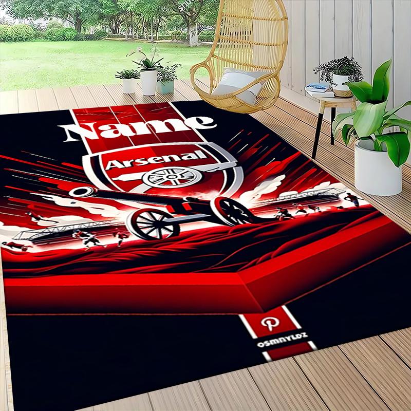 Custom Name "Thunderstorm Arsenal Crest" Carpet Rug Customizable Soft Washable Anti-Slip Home Living Room Sofa Mats Personalized Rug. 0909422