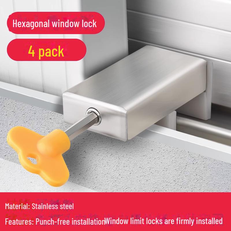 Aluminum Alloy Child Safety Lock for Sliding Windows and Doors