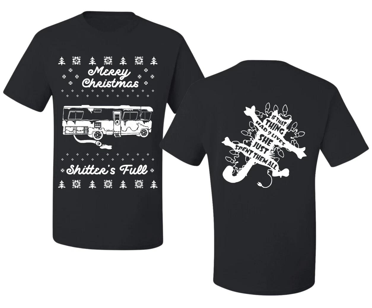 Merry Christmas Shitters Full Movie Quote Front and Back Men Graphic T- Shirt M