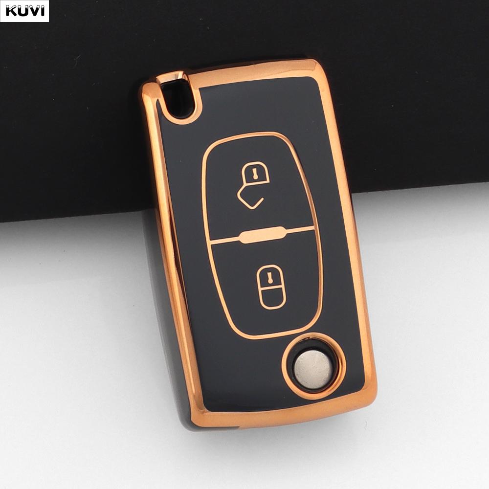 Fashion TPU Car Key Case Cover Keychain Fob Shell For Citroen C2 C3 C4 C5 C6 Xsara Berlingo For Peugeot 207 307 308 407 607 807