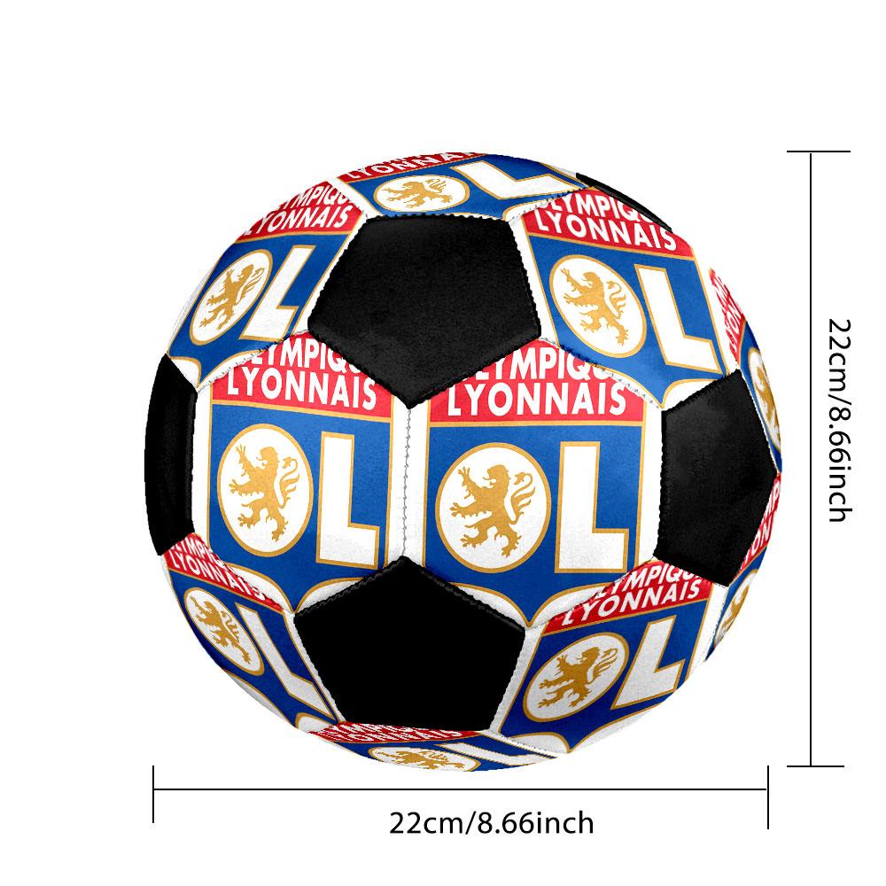 1PZ Pallone da calcio Olympique Lyonnais taglia 5 Pallone da calcio indoor Praha Colorato Per tutte le età Cucito a macchina PVC Pronto per la competizione Resistente Ad alto rimbalzo