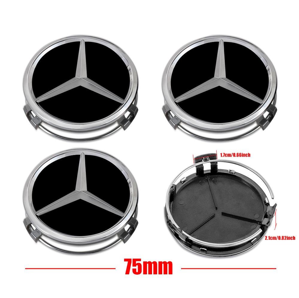 75mm Car Wheel Center Cap Hub Covers Badge Decor Accessories For Mercedes Benz W204 W124 W201 W202 W212 W220 W205 GLA CLA AMG