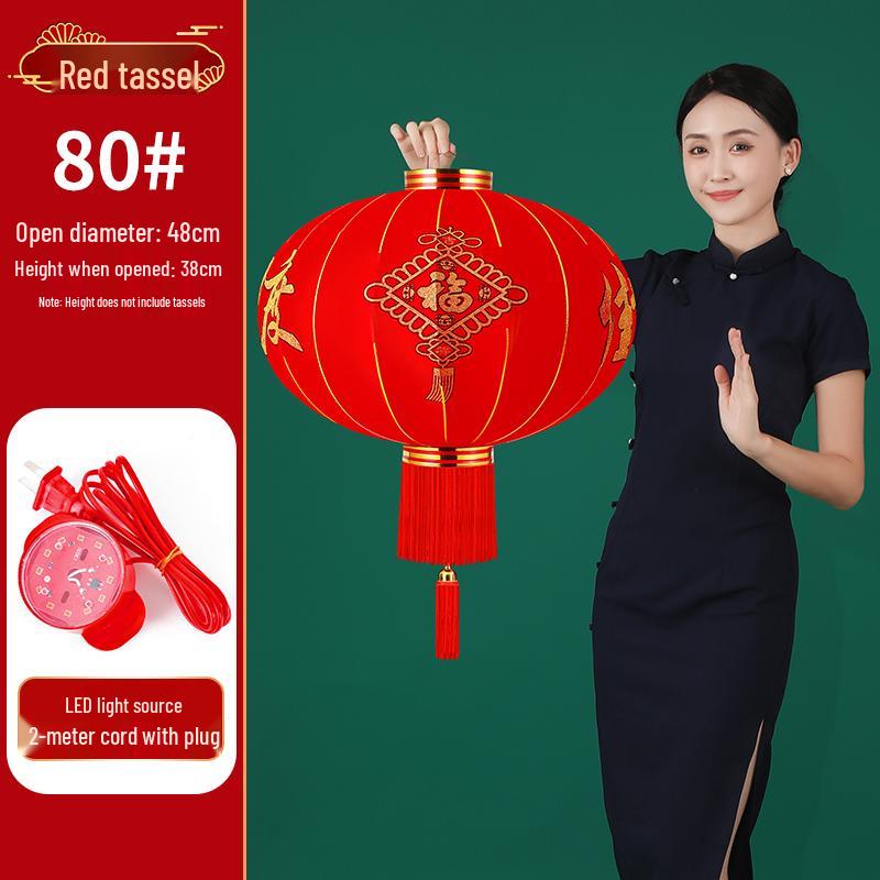 2026 New Style Red Lantern Pair for Main Entrance - Spring Festival Celebration Decor